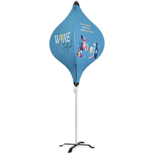 Lantern Banner with Light Weight Cross Base Branded Angle